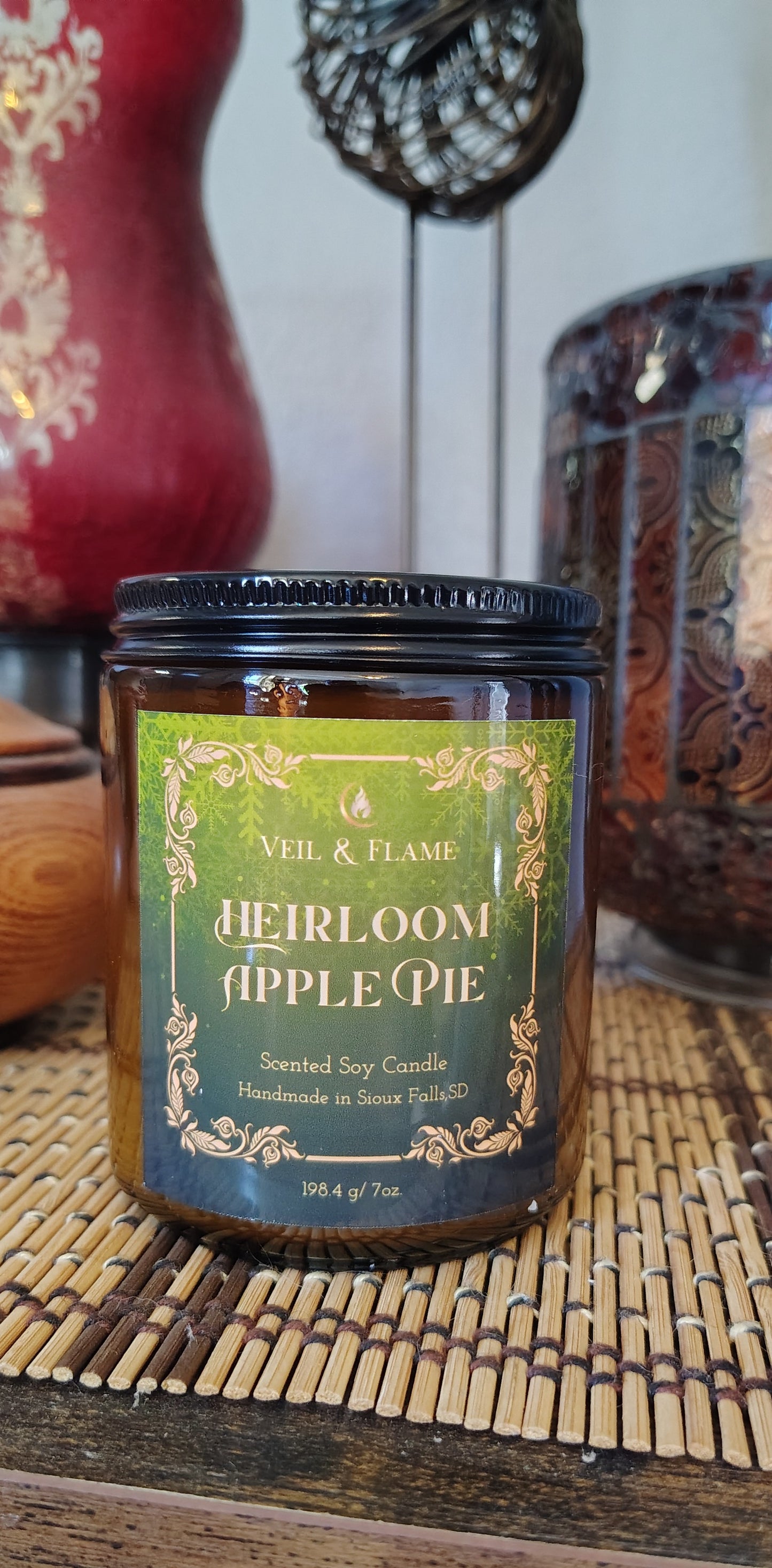 Heirloom Apple Pie Candle – Baked Apple & Cinnamon Scent Cozy Holiday Soy Candle