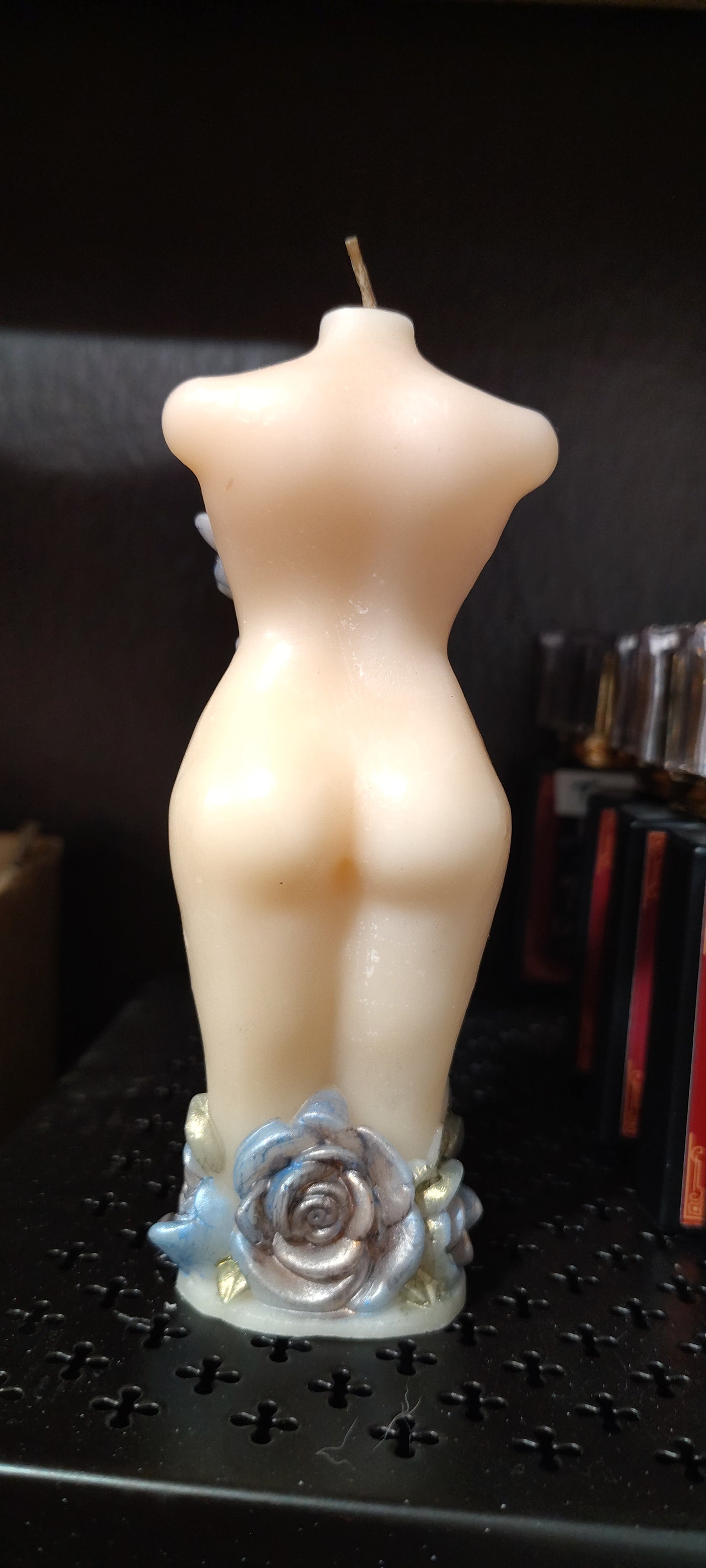 Feminine Figure - blue and copper florals