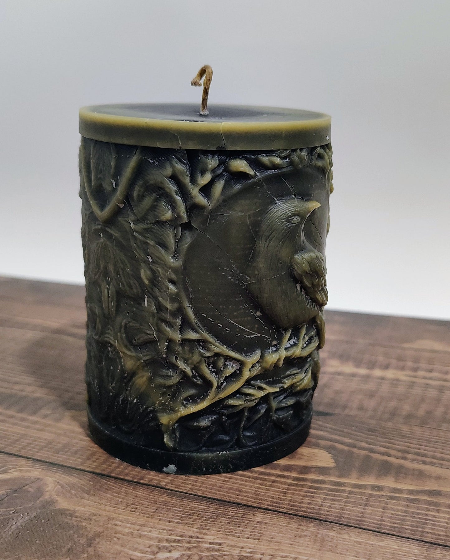 Crow Pillar Candle