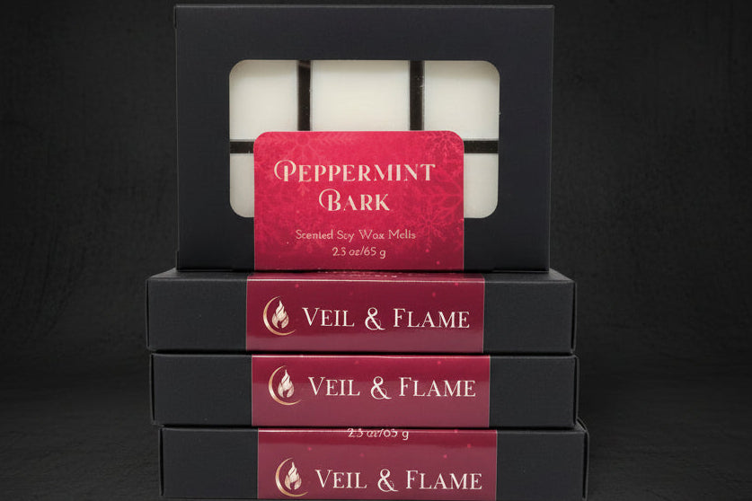 Peppermint Bark Wax Melt – Sweet Mint & Cocoa Scent  Soy Wax  Handmade