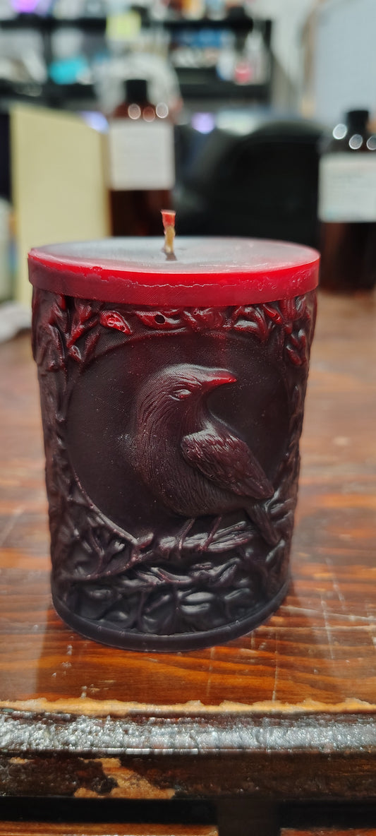 Crow Pillar Candle