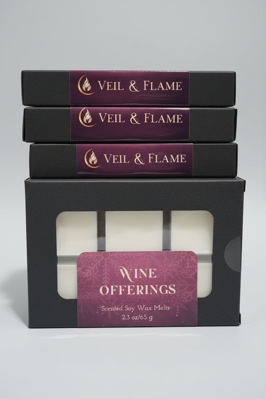 Wine Offerings Wax Melt – Red Wine & fig scent  Cozy Soy Wax  Handmade Winter Fragrance