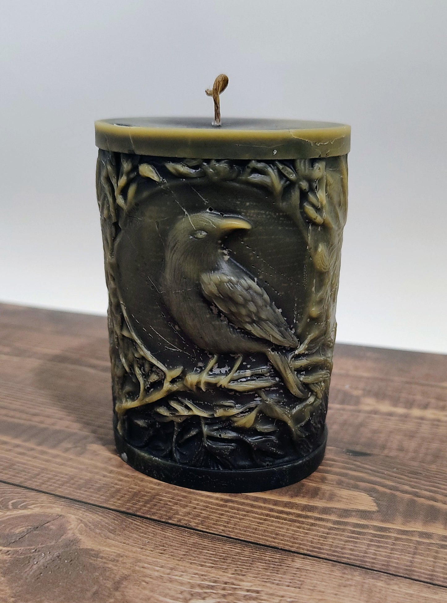Crow Pillar Candle - Scented