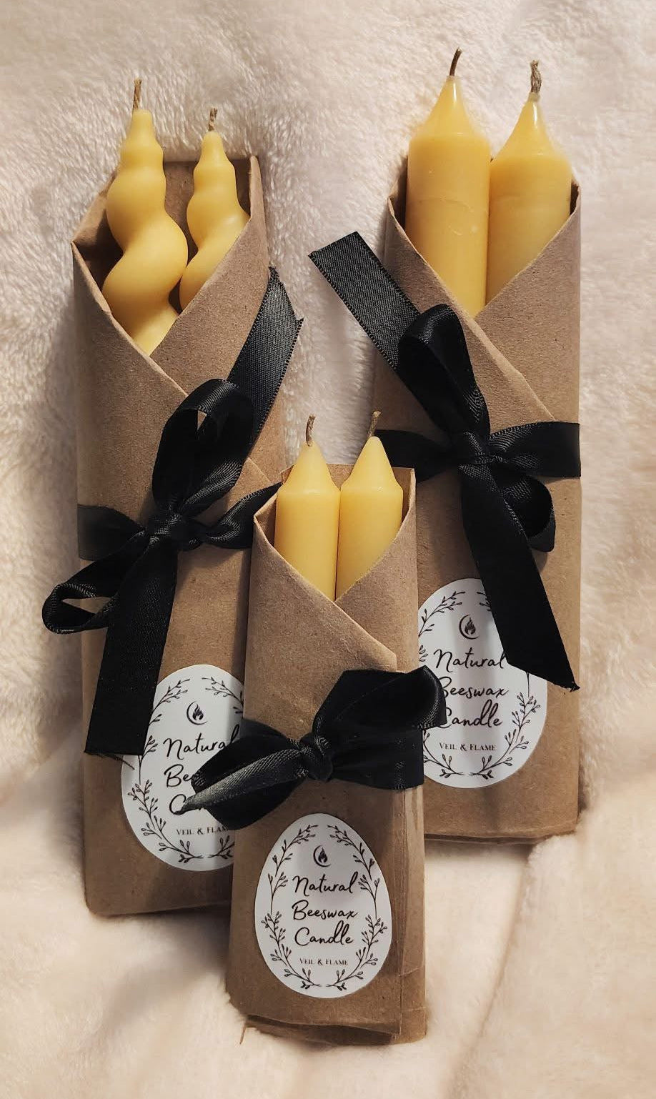 Pure Beeswax Candles - Hand poured