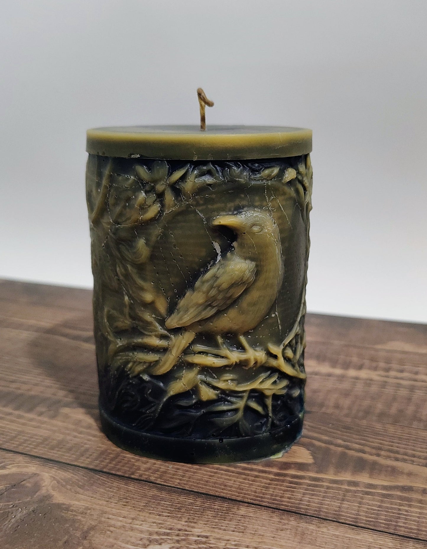 Crow Pillar Candle - Scented