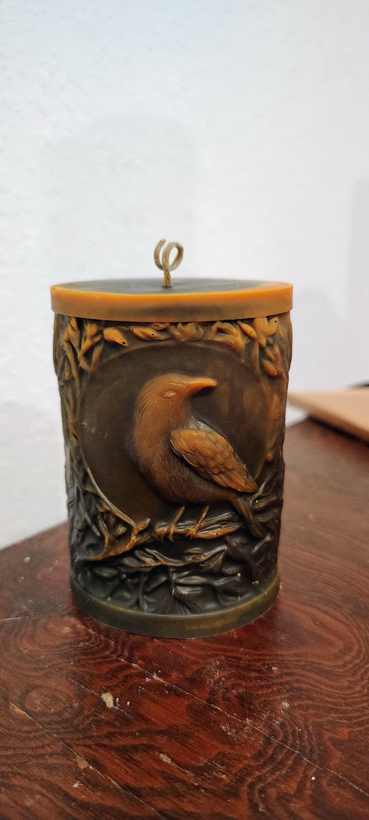 Crow Pillar Candle